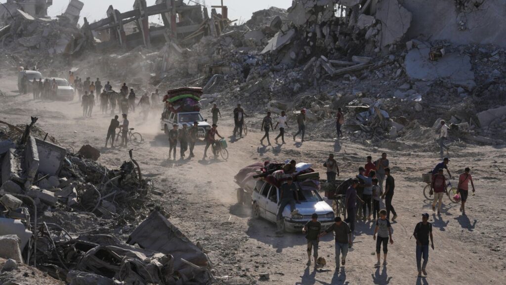 Some Palestinians move north to their homeland in Gaza