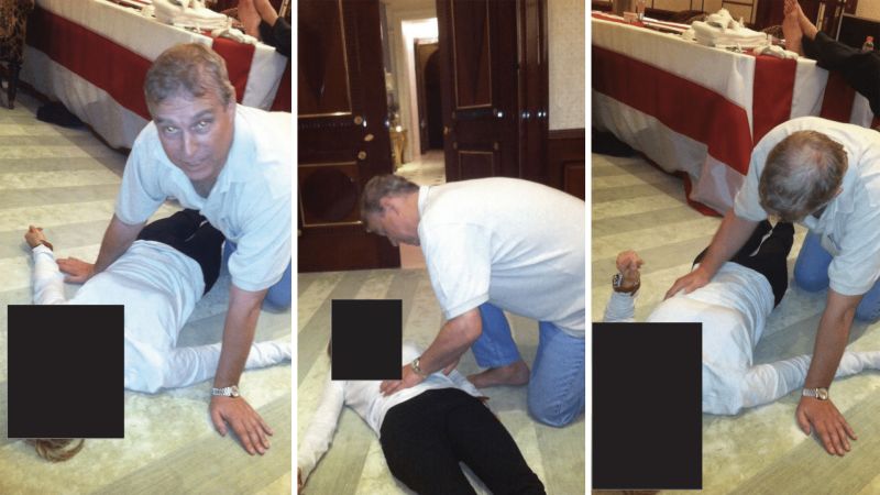 The latest photo from the Epstein files appears to show former Prince Andrew sitting on the floor with a woman.