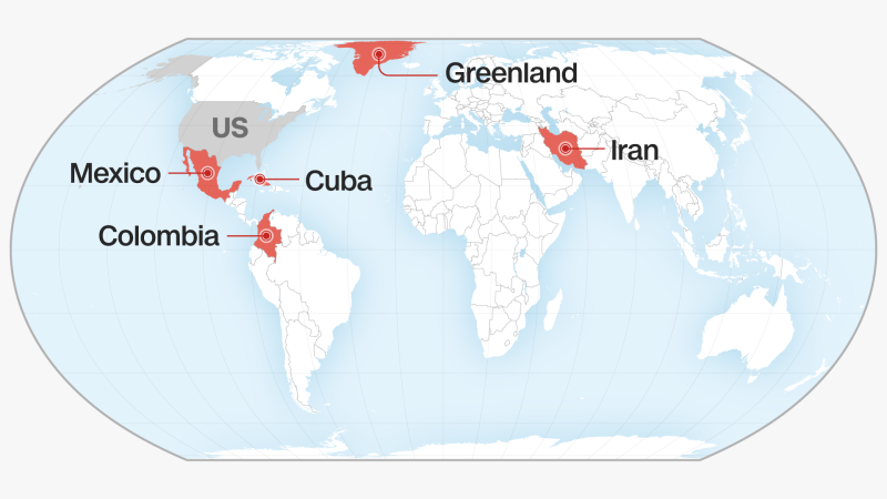 From Greenland to Iran: President Trump’s threats have spread far and wide since the Venezuela attack