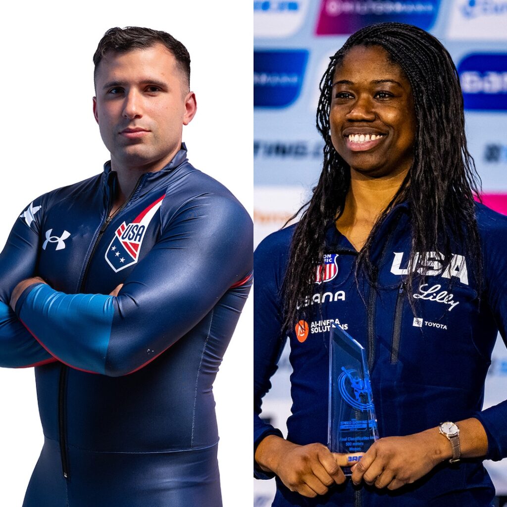 2026 Olympic flag bearers for the United States: Erin Jackson, Frank Del Duca