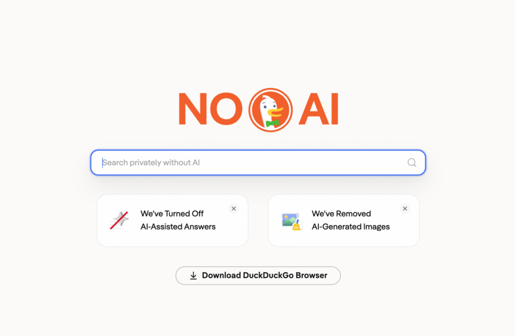 DuckDuckGo eases access to ‘AI-free’ search engine as traffic soars