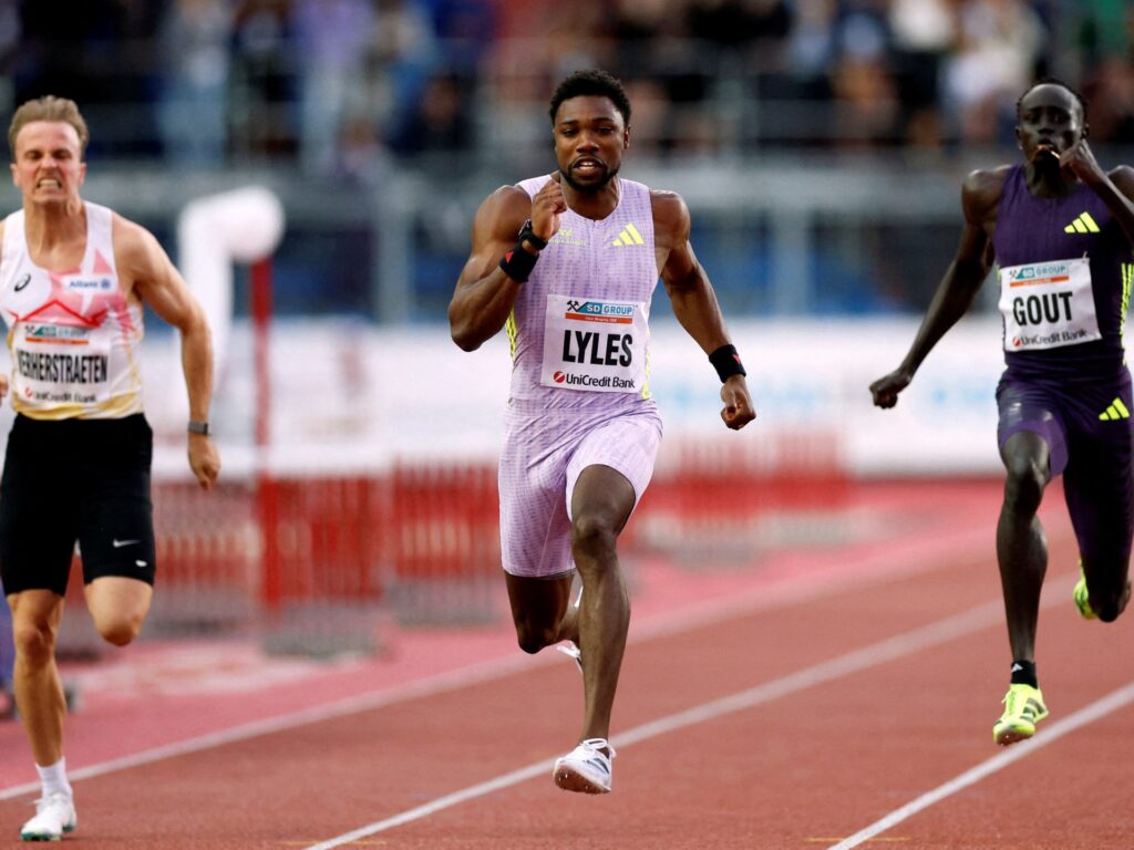 American sprinter Noah Lyles sets world’s best 150m time at Golden Spikes | Track and Field