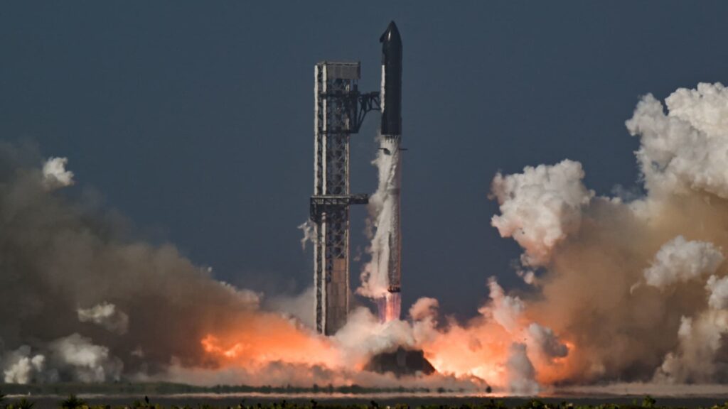 SpaceX launches giant Starship rocket on first test flight since IPO