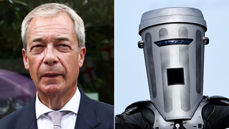 Mr Farage leaves grappling with a bin as Britain’s populist leader’s election gamble backfires